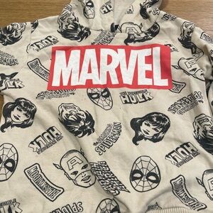 Marvel Beige Hoodie with Red Logo
